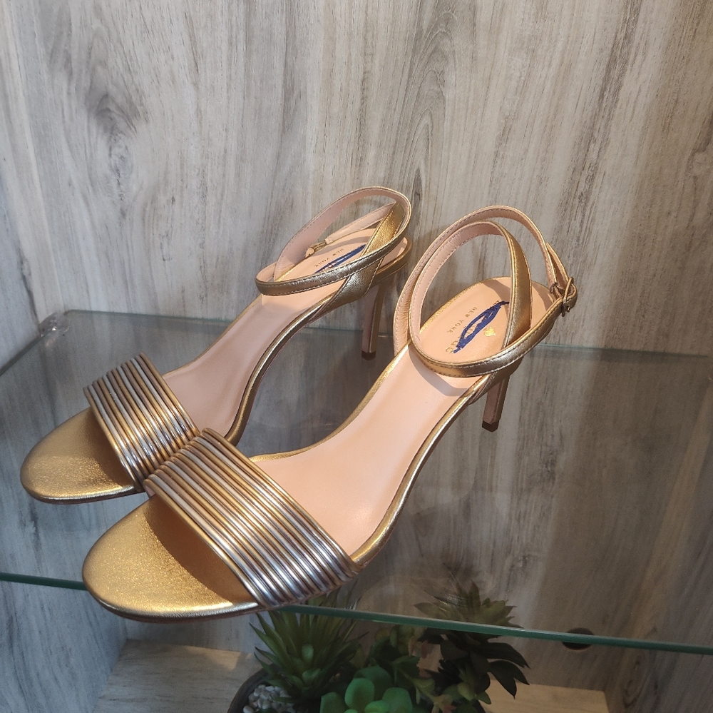 Kate Spade Jasmyne Sandals 9M / 39EU Gold / Silver, Heels 3" Heels